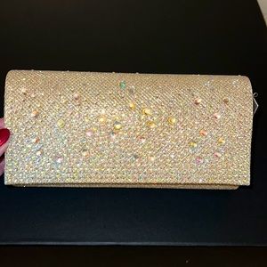 NWT Jessica McClintock Champagne Rhinestone Purse